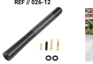 Antena Sparco Lujo Funcional Aluminio Y Fibra De Carbono Negro 12cm