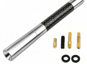 Antena Deportiva Universal Sparco Plateado Aluminio Y Carbono 12cm
