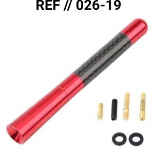 Antena Sparco Lujo Funcional Aluminio Y Fibra De Carbono Rojo 12cm
