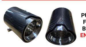 Puntera BMW M2 M3 M4 Fibra De Carbono Real Brillante Interior Cromado 12cm