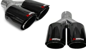 Puntera Doble Akrapovic Fibra De Carbono Real Interior Cromado 25cm