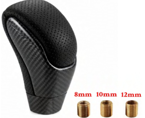 Pera De Cambios Fibra De Carbono - Cuero Micro Perforado Negro