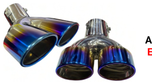 Puntera De Exhosto Doble Puntas Tornasol Azul SimÃ©trica 18cm