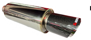 Resonador De Exhosto Cromado Con Punta Akrapovic Fibra De Carbono 53cm